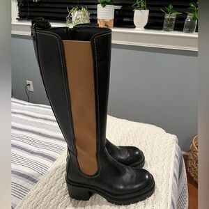 Scotch & Soda black lug sole boots; size 6.5